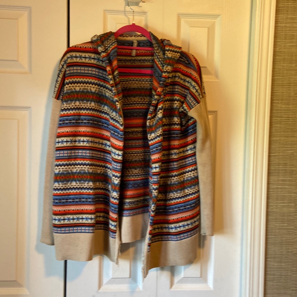Hanna Anderson Hooded fair isle cardigan